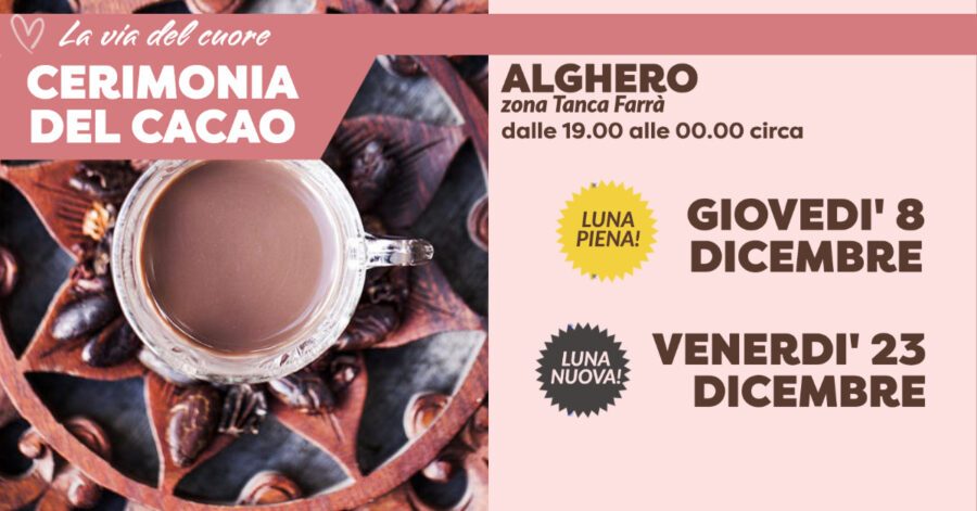 cerimonia del cacao ad alghero: un ritiro per connettersi col divino